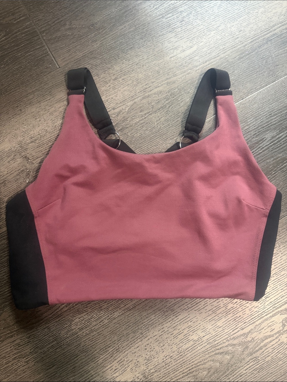 Bombshell sportswear Women’s dusty mauve and Black Crop Tank Top